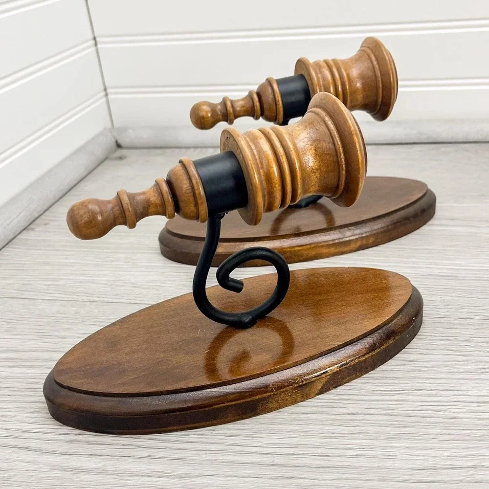 Solid Wood and Metal Wall Sconce Candleholder Set‎ of 2 - Vintage Rustic Decor